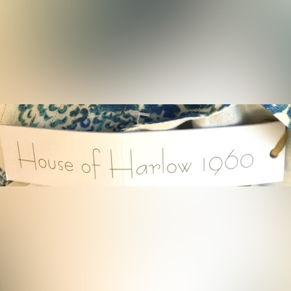 House Of Harlow 1960 Boho Baby Doll Mini dress in blue & white color Size XS NWT - Picture 10 of 10